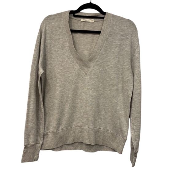 Rag & Bone Womens V-Neck Lightweight Sweater Size Small Grey Long Sleeve - Picture 1 of 5